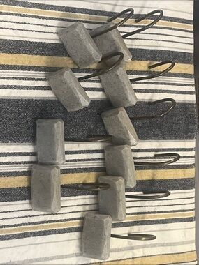 Gray Stone-Look Curtain Hooks - Neutral Home Wall Decor 154